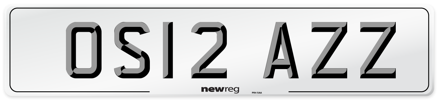 OS12 AZZ Number Plate from New Reg